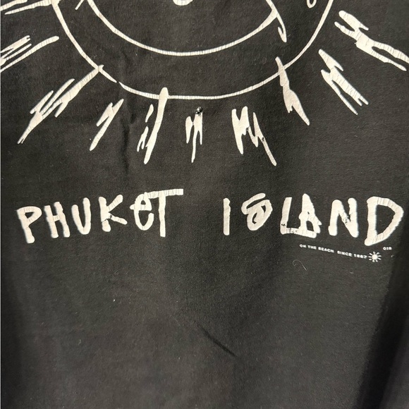 Men’s Phuket Island Black with white Graphics short sleeve T-Shirt Size large - Picture 6 of 8